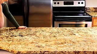 Real couple have sex in many positions on the kitchen