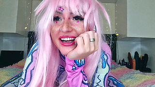 Humiliation of your small and worthless penis. Look at my strap-on and envy my size!