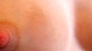 Teasing Big Milky Tities with Toothbrushes