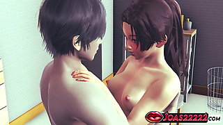 Umehara Suzu 3D Hentai - Standing Fuck & Rough Doggy POV Creampie in Tight Teen Pussy!