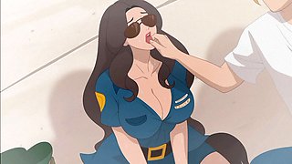 Anime porn, hot body, police girl