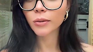 Selfie Video Smoking in Glasses