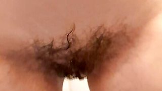 Hairy Chick Takes a Shower and Washes Sperm From Her Flooded Ass After Anal Sex