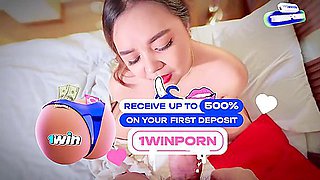 Horny couple tries out a new pose and gives a remarkable blowjob. Sharinami #1Win - the hottest in porn!