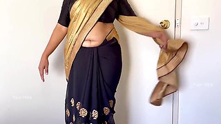 Horny Indian Saree Seduction - Solo Boobs Pleasure - Wife Ready To Be Fucked Hard