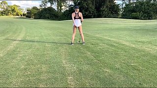 Hot Blonde Rides Hard Cock After Golfing Day