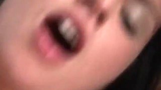 Brunette with big tits loves face cum in threesome