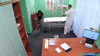 Faux hospital - her ass was to hard to fight back in a little g-string
