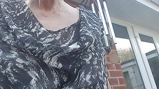 With a dress on