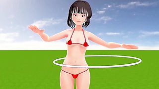 Toyota Nono Anime girl wearing a mostly naked micro bikini.