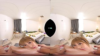 Asian redhead babe VR sex