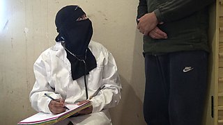 Naughty Female Muslim Doctor Gives a Handjob to One of Her Patients