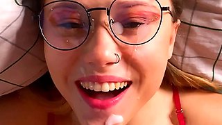 Hot Brunette Girlfriend POV Blowjob