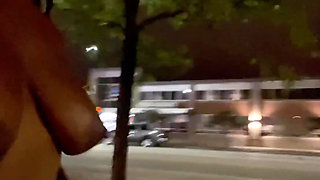 Walking Around Nude Fucking My Pussy with Vibrator in a Parking Lot
