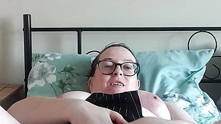 sexy secretary playing with pussy