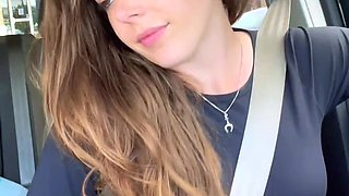 Cute Teen Babe Gets Turned On in McDonald's Drive-Thru