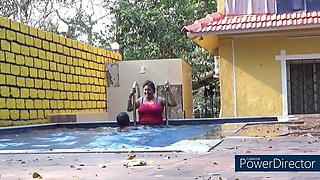 A Desi Girl in a Swimming Pool with Her Brother in Law and After That Made a Superb Fucking Session