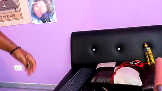 Black Latina Fucks Her Pussy with Her Fuck Machine