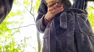 Amateur milf outdoors blowjob and fucking