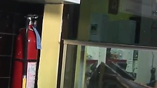 Sweet blonde milked in mouth from his BBC