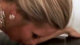 Sexy blonde wandering around the house willingly finds big, willing cocks to fuck