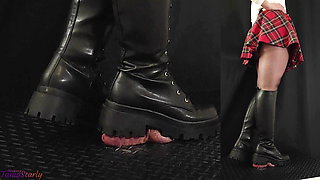 Full Weight Aggressive Crush Marching in Combat Boots - Ball Stomping, Bootjob, Shoejob, Ballbusting, CBT, Trampling