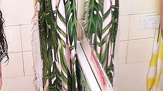 Aussie Brunette with Hairy Pussy and Armpits Takes Bath and Masturbates