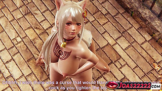 Moritani Kanami in Rule34 Kitty Cosplay - Big Tits Anime Girl Kissing, Masturbation, Dildo Play, and Explosive Squirt 3D Hentai