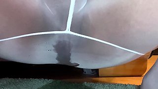 Masturbation and Pissing in White Tights