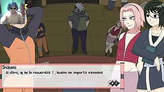 Intense training session with Sensei featuring big-boobed anime girls Tsunade and Ino