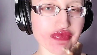 Asmr Sweet Chocolate Eating- Asmr, Eyeglasses, Giantess, Lipstick, Big Lips, Mough, Food, Face Fetish, Long Nails