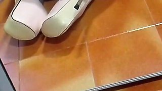 MILF with Pantyhose, High Heels, Perfect Tits and Big Ass Gives Blowjob with Cum in Mouth