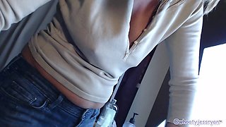 Tease in Tight Blue Jeans