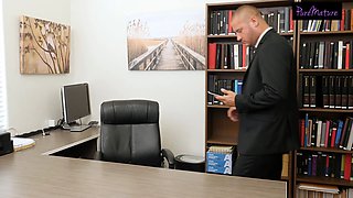 PUREMATURE Sophia Deluxe Surprises Hubby With Wet Cunt In His Office