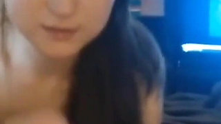 Amateur Wife Sucks Cock and Eats Cum While Watching Her Homemade Anal Porn