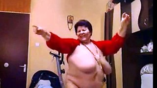 Big-Titted BBW Granny Dances on Webcam