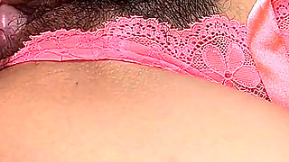 Slow Fuck of Asian Teen Hairy Pussy - Closeup Crotchless Panty Tease Fuck - Handsfree Cum on Bush - Interracial Amateur Couple