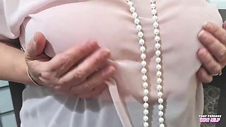BBW MILF Aunt Jane Gets Her Pantyhose Ruined With Cum - Amateur Homemade