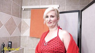 Simi and Gilf's small boobs action by Mature NL Solo