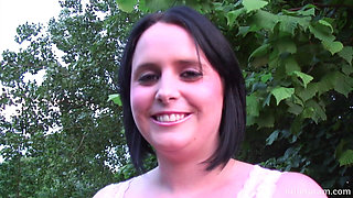 Naughty Brunette MILF Heads Into the Woods for a Dirty Dogging Mission