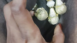 Desi bhojpuri bhabhi handjob with jewellery to her husband in full romantic mood