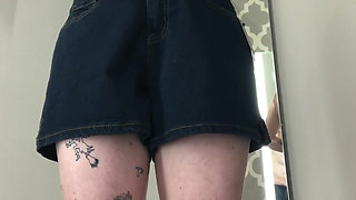 Rachel Wriggler gets naked to try on clothes in a public changing room during her sexcation fucking fat men in America