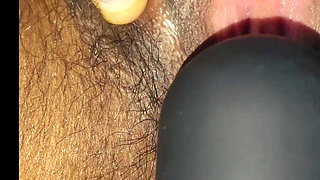 Desi Girl Fingering with Vibrator Teen Pussy Closeup