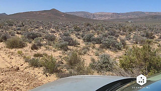 Outdoor Toys, Squirting, Blow Job and Pee in the Desert - Car Exhibitionist