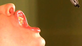 Pale and chubby brunette MILF sucks and tit fucks a big cock