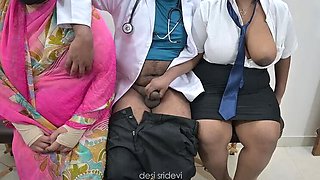 Indian student Savitha Bhabhi gets hard fucked by doctor in threesome HD