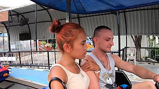 Theme park fun with hot Thai girlfriend