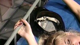 Prisoner bitch gets fucked by the prison guard in her cell