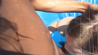 Hot Wife Blow Stranger in The Pool and Swallow His Thick Cum