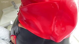 Hot German Secretary in Latex Fucked Hard in Office - Creampie Finish